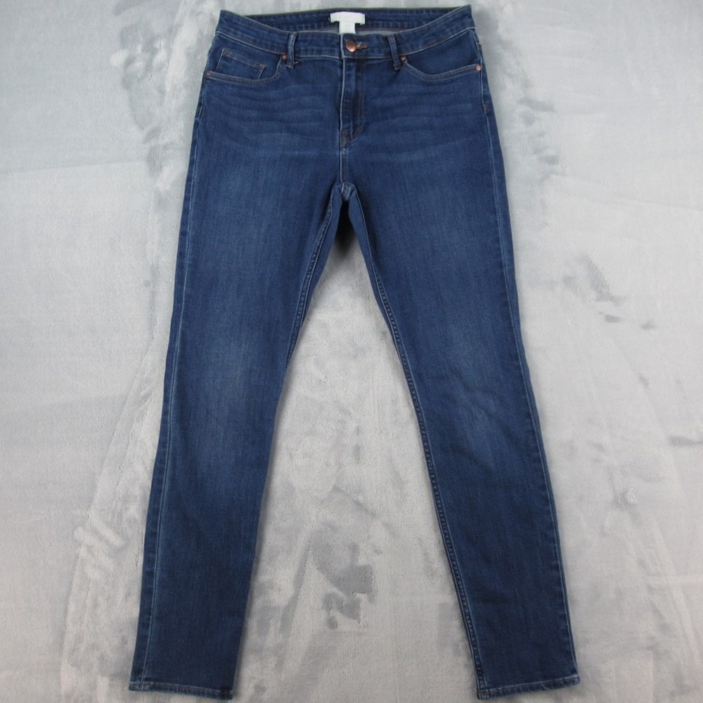 HM‎ Womens High Rise Skinny Jeans Dark Wash Blue Denim Size 10 P/N 0562245 9